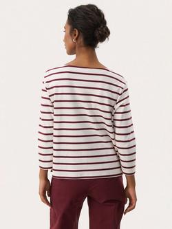 Part Two NelaPW Long Sleeve Striped Cotton T-shirt - view 2, Purple/Multi