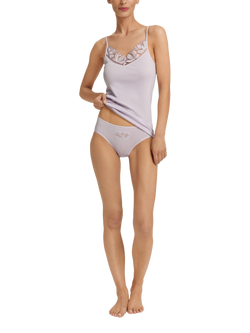 Hanro Kalea Cotton Spaghetti Top, Pink Lavender - view 2, Pink Lavendar