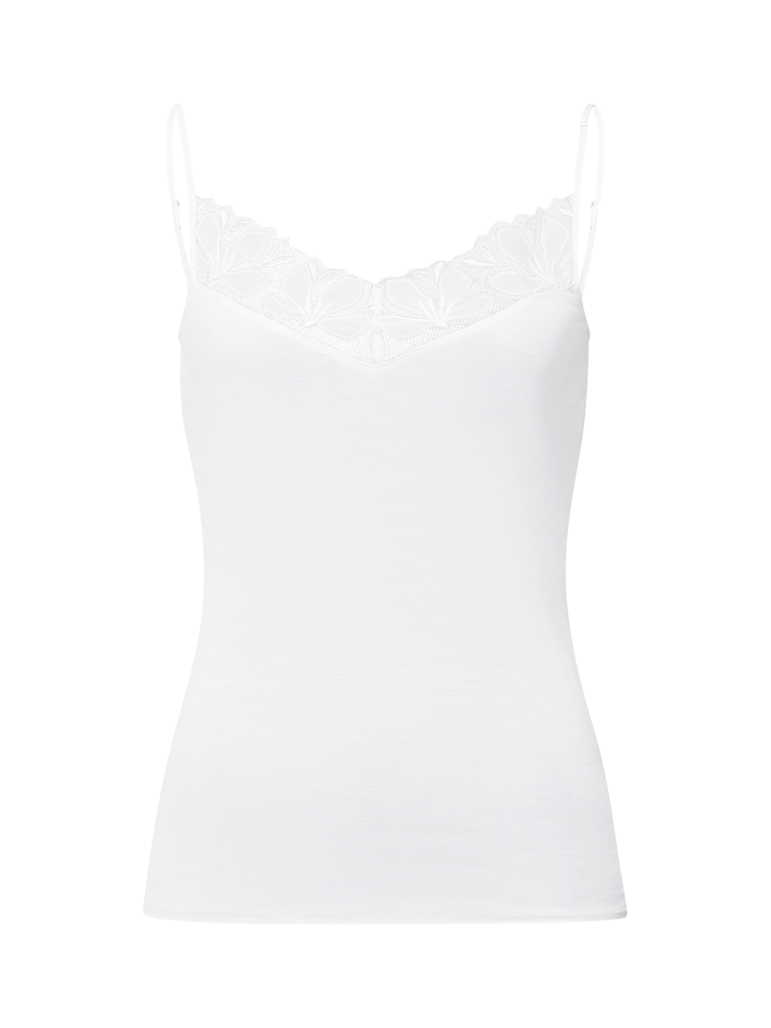 Product image 4 of 6, which shows Hanro Kalea Cotton Spaghetti Top, Off White, XS