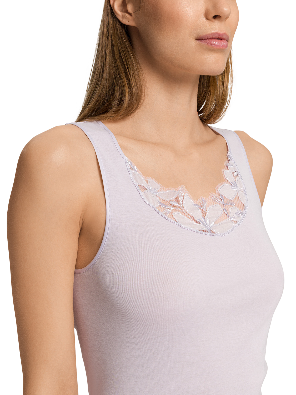 Product image 6 of 6, which shows Hanro Kalea Sleeveless Top, Pink Lavender, XS