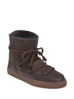 INUIKII Classic Leather Blend Trainer Boots, Dark Brown - view 2, Dark Brown