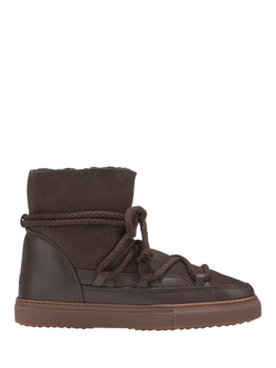 INUIKII Classic Leather Blend Trainer Boots, Dark Brown, Dark Brown