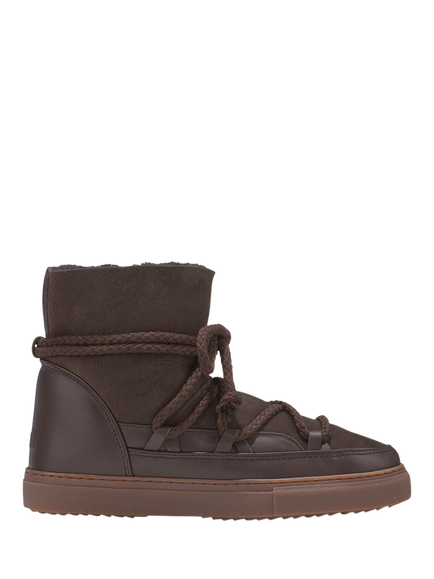 INUIKII Classic Leather Blend Trainer Boots, Dark Brown, Dark Brown