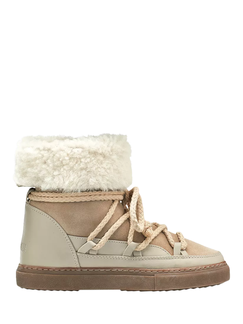 INUIKII Classic High Leather Blend Trainer Boots, Beige