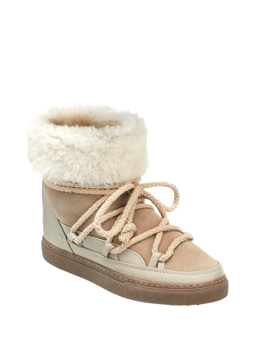 Product image 2 of 6, which shows INUIKII Classic High Leather Blend Trainer Boots, Beige, EU37