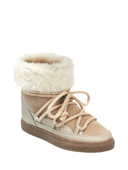 INUIKII Classic High Leather Blend Trainer Boots, Beige - view 2, Beige