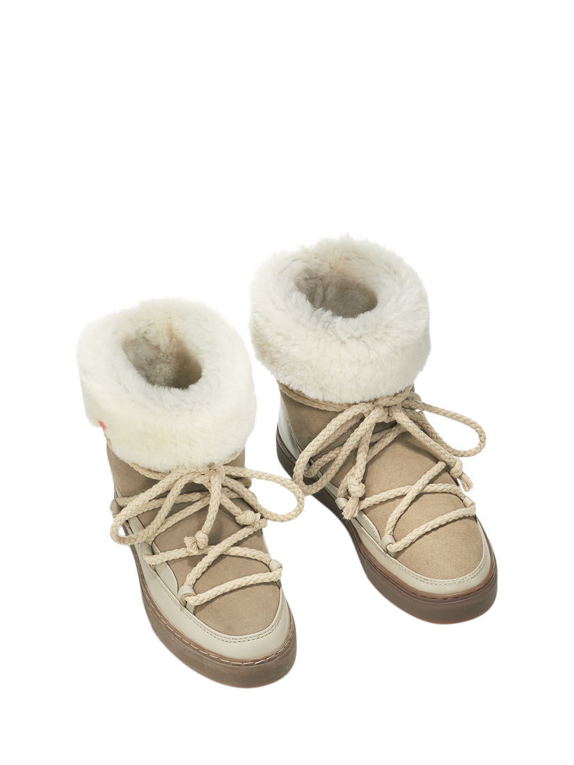 Product image 3 of 6, which shows INUIKII Classic High Leather Blend Trainer Boots, Beige, EU37