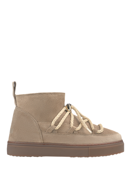 INUIKII Classic Low Suede Trainer Boots, Beige, Beige