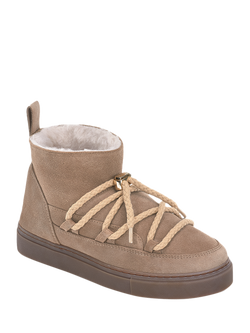 INUIKII Classic Low Suede Trainer Boots, Beige - view 2, Beige