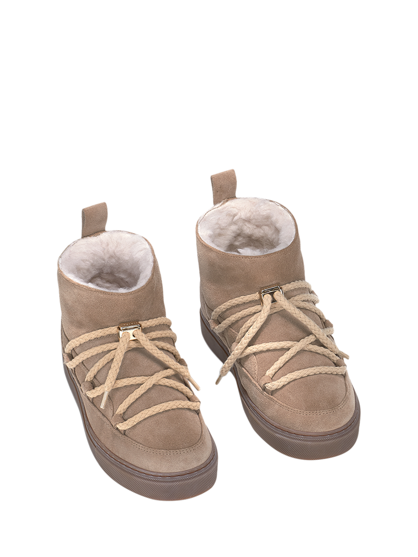 Product image 3 of 6, which shows INUIKII Classic Low Suede Trainer Boots, Beige, EU37