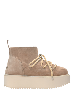 INUIKII Classic Low Platform Suede Snow Boots, Beige, Beige