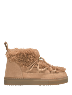 INUIKII Teddy Low Leather Blend Trainer Boots, Beige, Beige