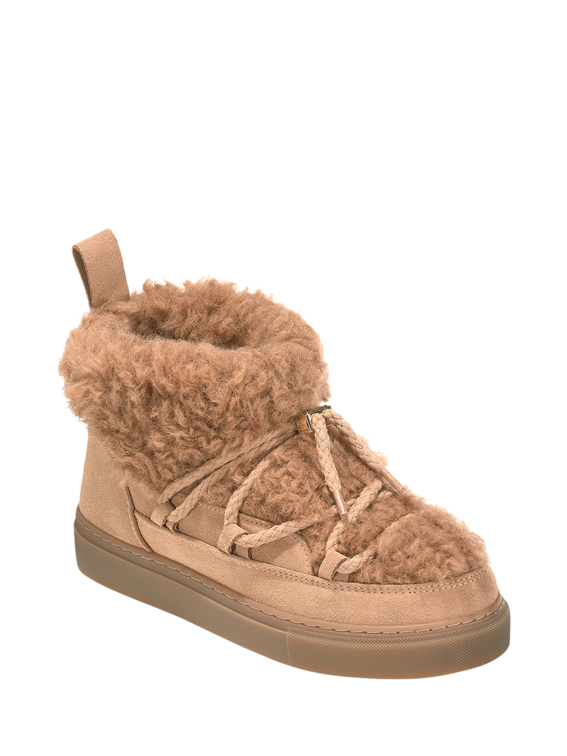 Product image 2 of 2, which shows INUIKII Teddy Low Leather Blend Trainer Boots, Beige, EU37