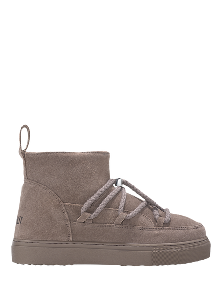 INUIKII Classic Low Suede Trainer Boots, Taupe, Taupe