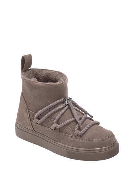 INUIKII Classic Low Suede Trainer Boots, Taupe - view 2, Taupe