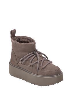 INUIKII Classic Low Platform Suede Snow Boots, Taupe - view 2, Taupe