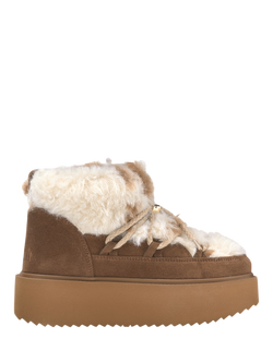 INUIKII Teddy Platform Leather Blend Trainer Boots, Cow, Cow