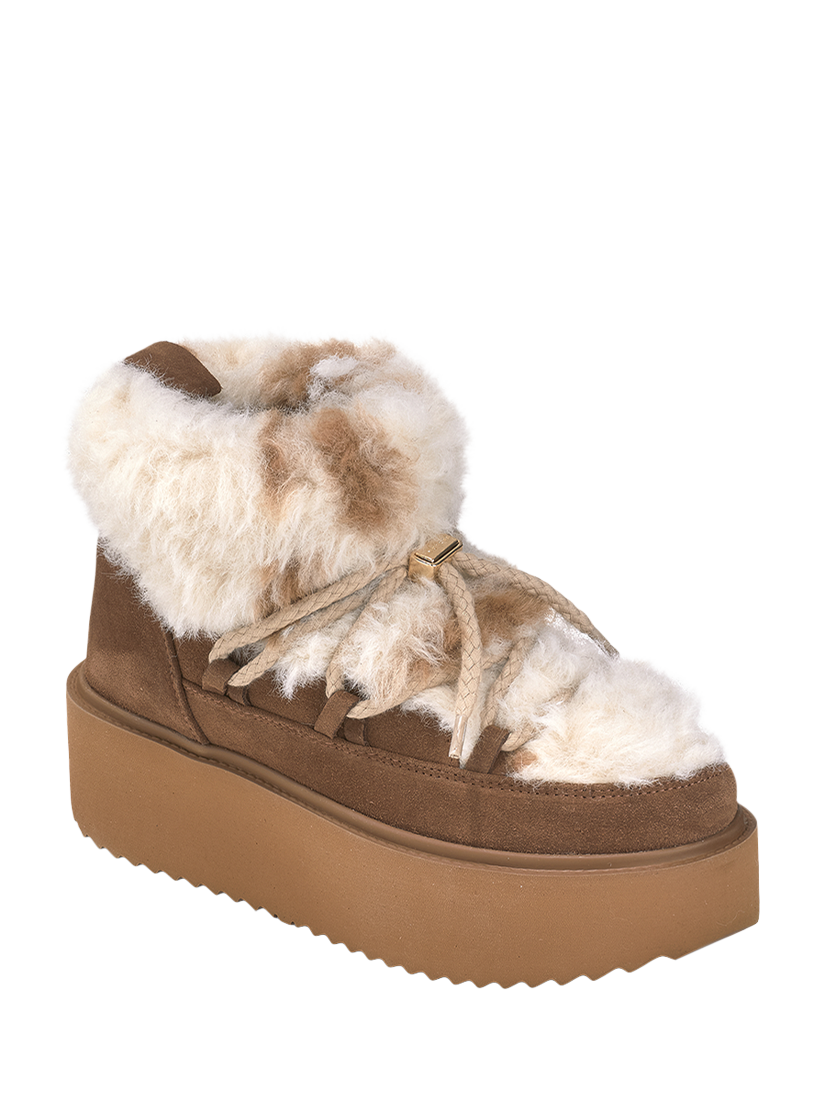 Product image 2 of 2, which shows INUIKII Teddy Platform Leather Blend Trainer Boots, Cow, EU37