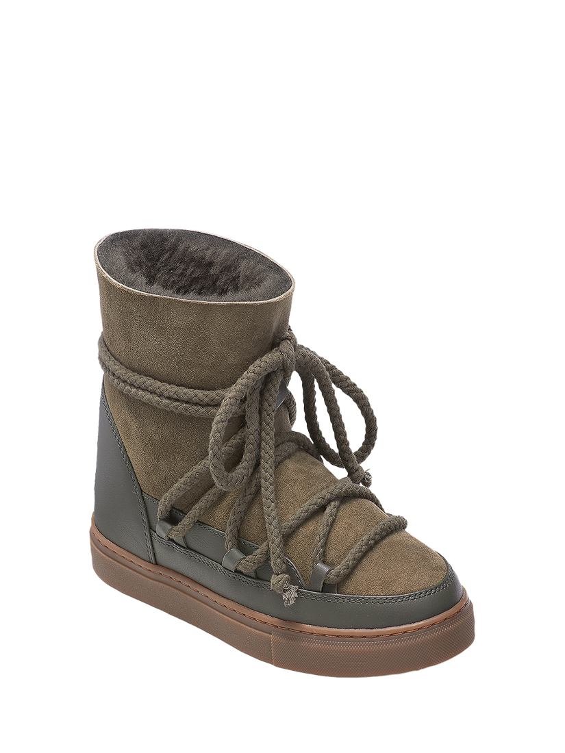 Product image 2 of 4, which shows INUIKII Classic Leather Blend Trainer Boots, Olive Green, EU37