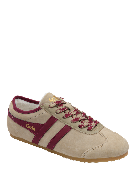 Gola Cleora Suede Trainers, Bone/Cerise - view 2, Bone/Cerise