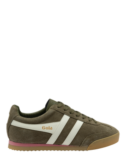 Gola Classics Apollo Suede Trainers, Khaki/Coral Pink, Khaki/Coral Pink