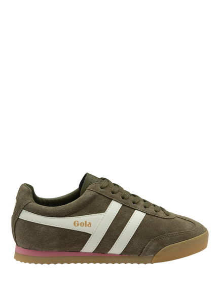 Gola Classics Apollo Suede Trainers, Khaki/Coral Pink, Khaki/Coral Pink