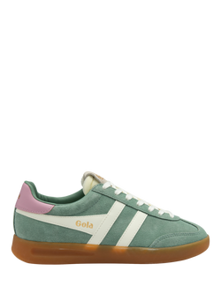 Gola Classics Cyclone Suede Trainers, Green/White/Candy, Green/White/Candy