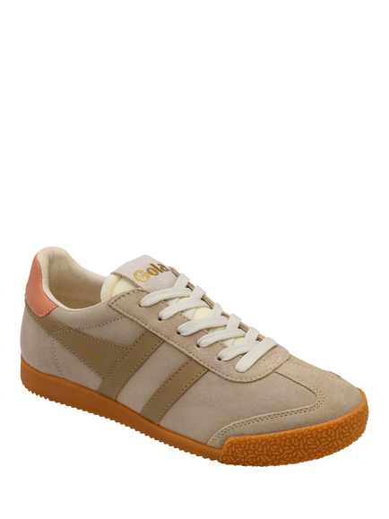 Gola Elan Suede Trainers, Bone/Light Caramel - view 2, Bone/Light Caramel