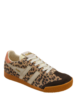 Gola Elan Suede Trainers, Brown/Mocha - view 2, Brown/Mocha