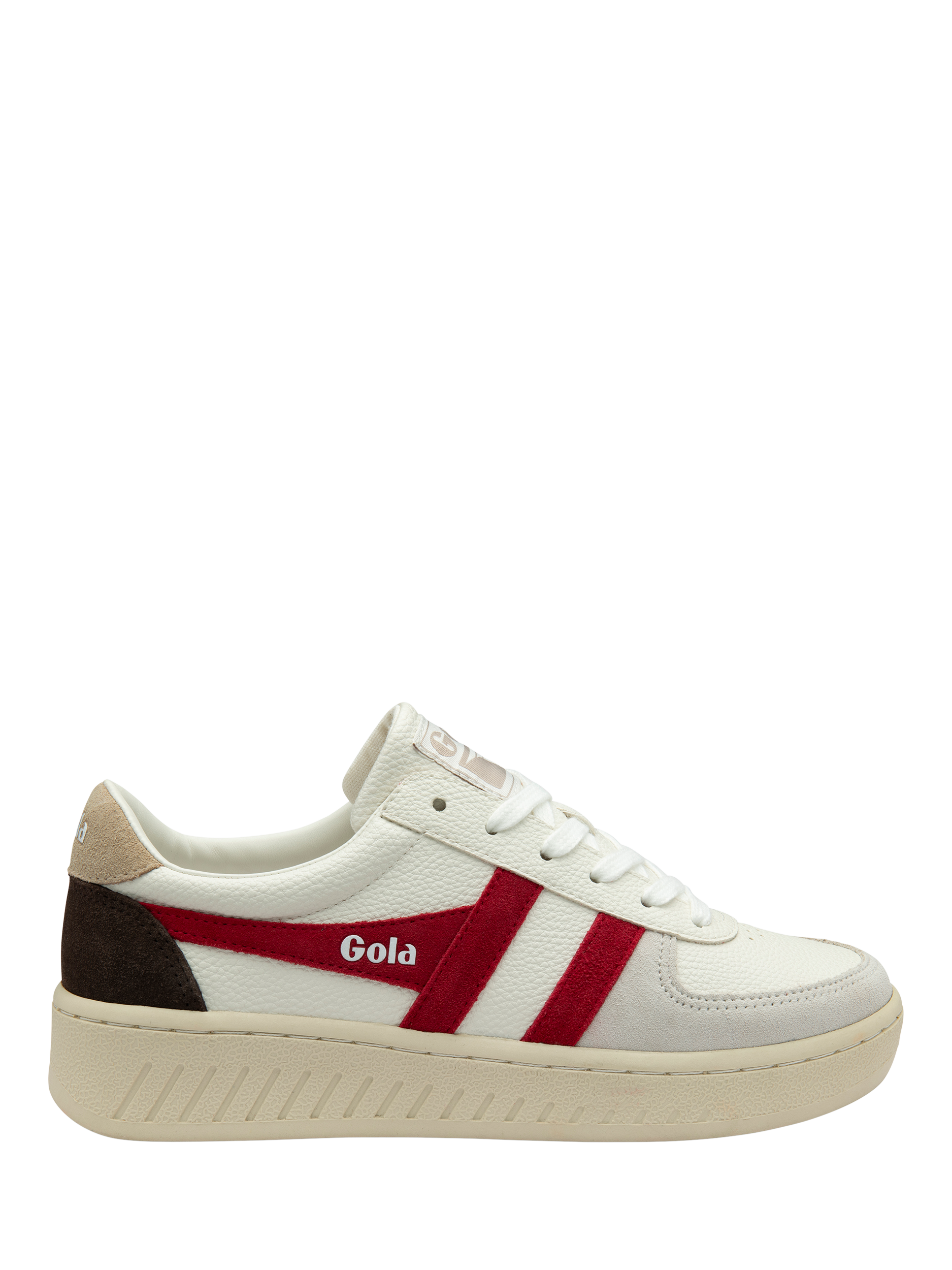 Product image 1 of 5, which shows Gola Grandslam Trident Trainers, White/Lollipop/Bone, 4