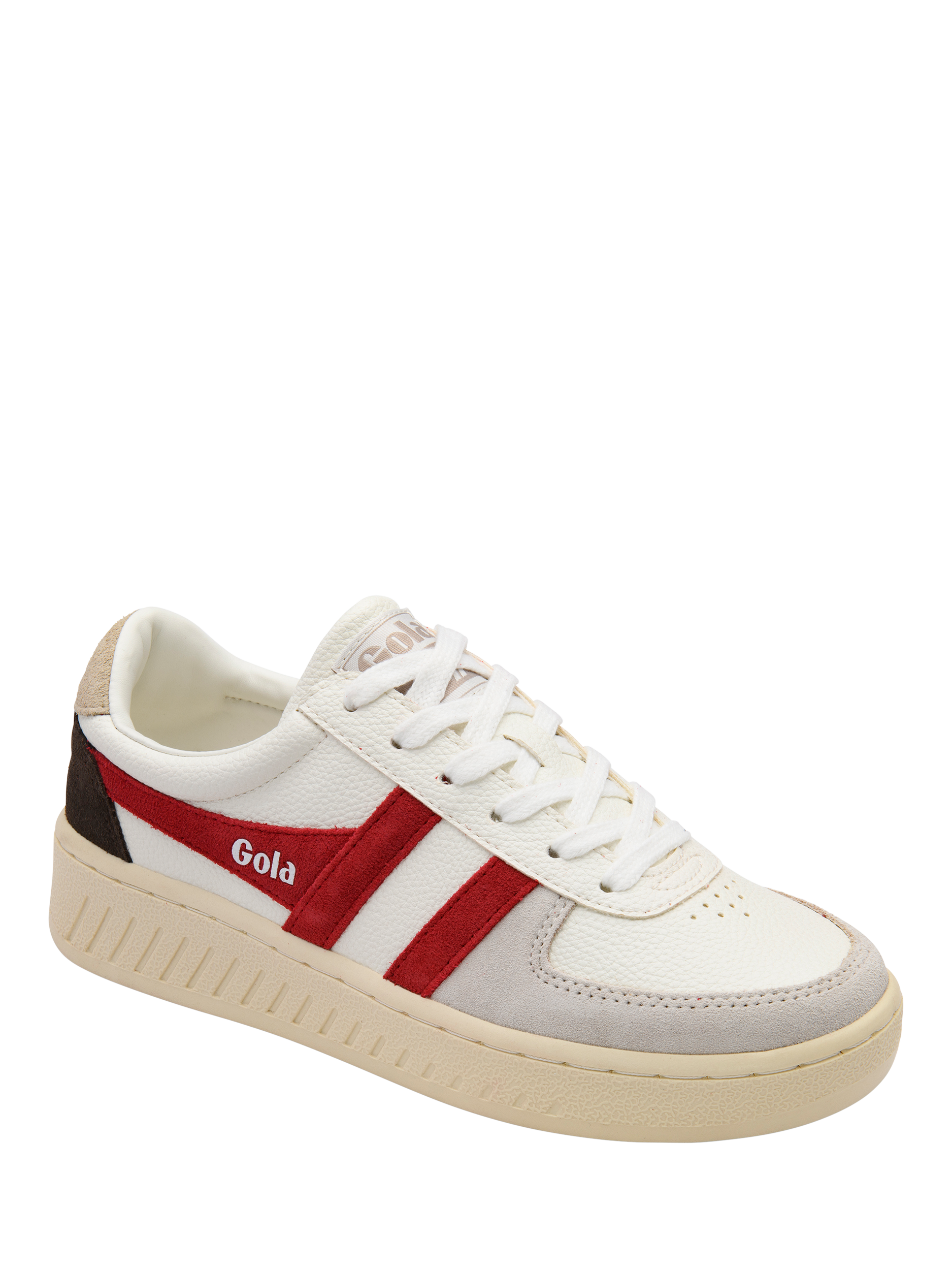 Product image 2 of 5, which shows Gola Grandslam Trident Trainers, White/Lollipop/Bone, 4