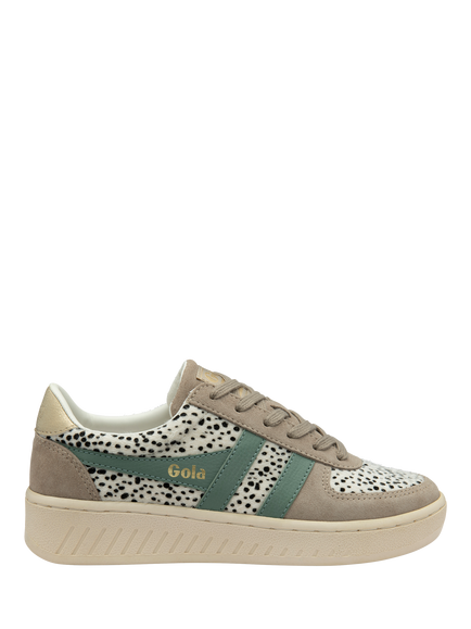 Gola Grandslam Savanna Suede Trainers, Black/White/Green Mist, Black/White/Green Mist