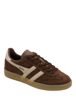 Gola Classics Women's Viper Suede Trainers, Dark Brown/Bone - view 2, Dark Brown/Bone