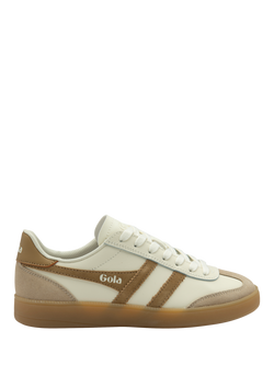Gola Classics Women's Viper Leather Trainers, White/Light Caramel, White/Light Caramel