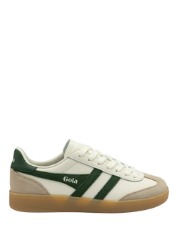 Gola Classics Women's Viper Leather Trainers, Off White/Evergreen, Off White/Evergreen