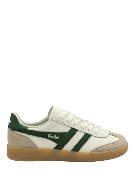 Gola Classics Women's Viper Leather Trainers, Off White/Evergreen, Off White/Evergreen