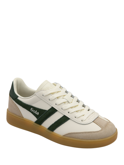 Gola Classics Women's Viper Leather Trainers, Off White/Evergreen - view 2, Off White/Evergreen
