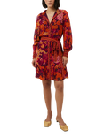 Raishma Olive Floral Shirt Mini Dress, Burgundy/Multi
