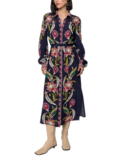 Raishma Remy Floral Shirt Dress, Navy/Multi, Navy/Multi