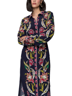 Raishma Remy Floral Shirt Dress, Navy/Multi - view 2, Navy/Multi