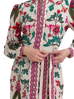 Raishma Valentina Floral Midi Dress, White - view 2, White