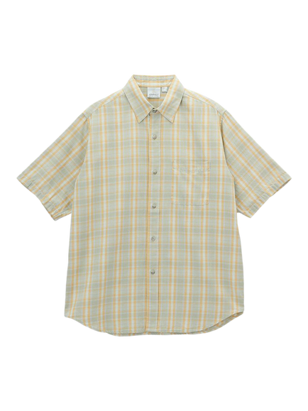 Gramicci Cotton Regular Fit Ombre Check Shirt, Mustard, Mustard