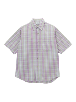 Gramicci Cotton Regular Fit Ombre Check Shirt, Purple, Purple