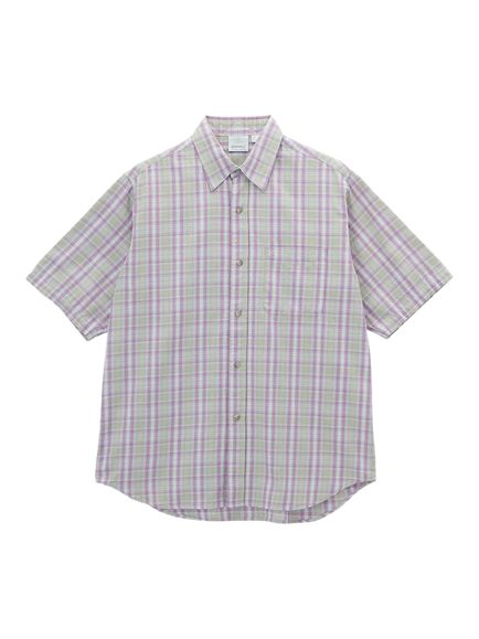 Gramicci Cotton Regular Fit Ombre Check Shirt, Purple, Purple