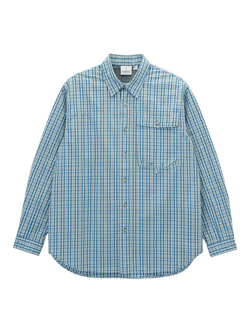Gramicci Millwood Cotton Regular Fit Check Shirt, Blue, Blue