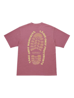 Gramicci Cotton Regular Fit Short Sleeve Footprint Graphic T-Shirt, Red, Red