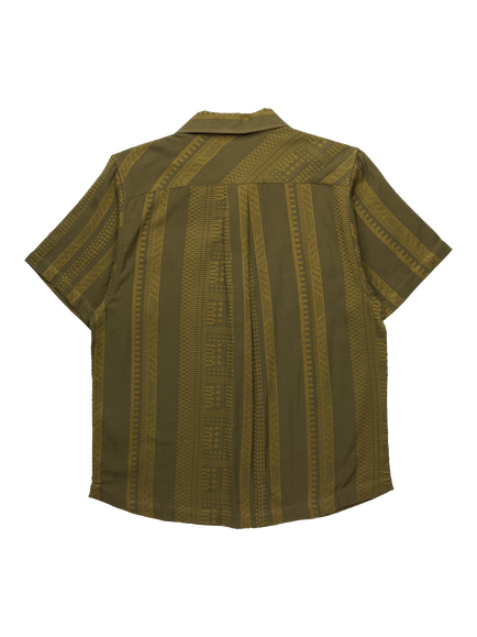 KAVU Castaway Cotton Regular Fit Abstract Shirt, Kelp - view 2, Kelp
