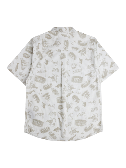 KAVU Cotton Regular Fit Festaruski Print Shirt, Natural - view 2, Natural