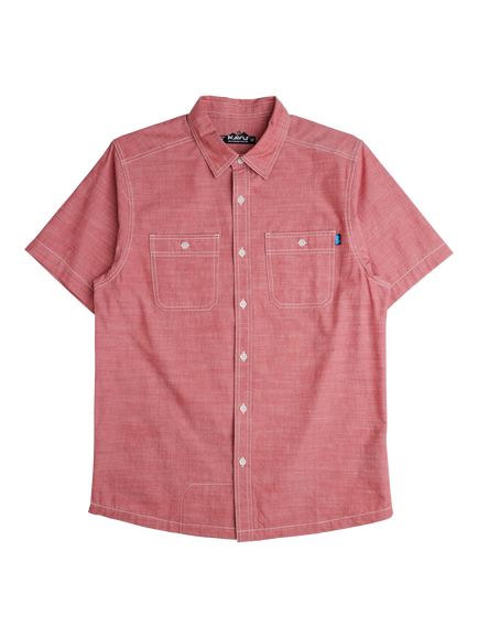 KAVU Jacksonville Cotton Regular Fit Shirt, Robust Red, Robust Red