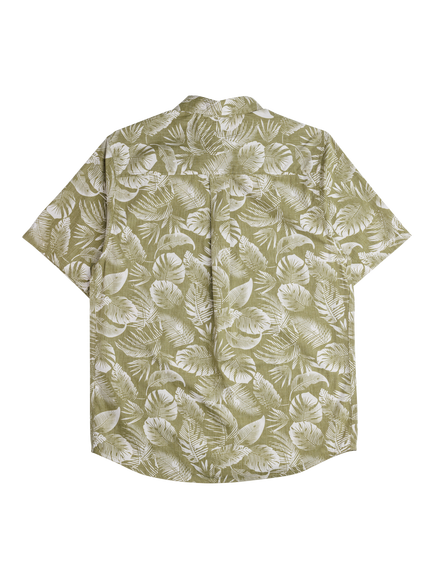 KAVU Topspot Cotton Short Sleeve Shirt, Calm Palm - view 2, Calm Palm